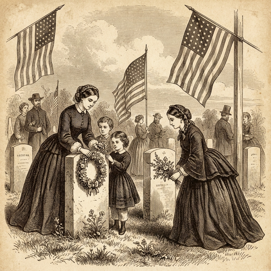 Illustration of early Decoration Day traditions